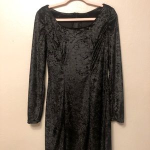 Black Crushed Velvet Mini Dress